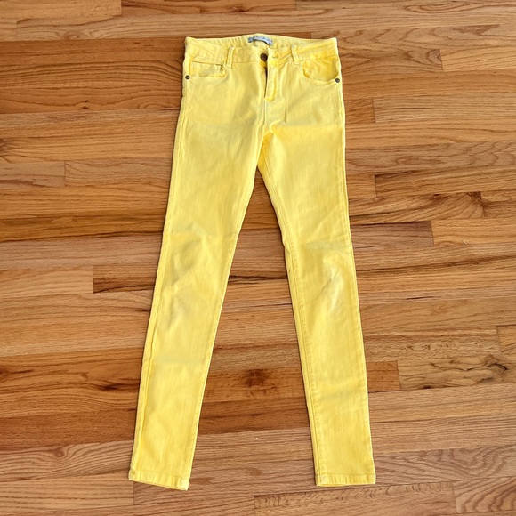 Bright yellow Zara skinny jeans for girl size 13/14 - Picture 1 of 6